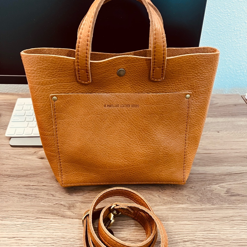 Portland Leather mini crossbody tote